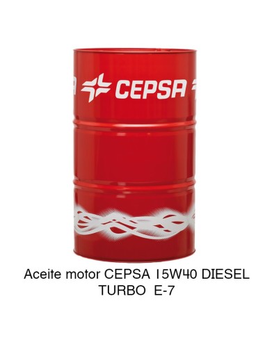Aceite motor CEPSA 15W40 DIESEL TURBO E-7 208 Litros