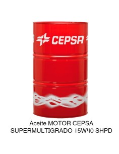 Aceite motor CEPSA SUPERMULTIGRADO 15W40 SHPD 208 Litros